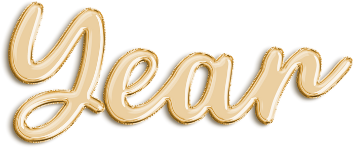 Year Gold Lettering