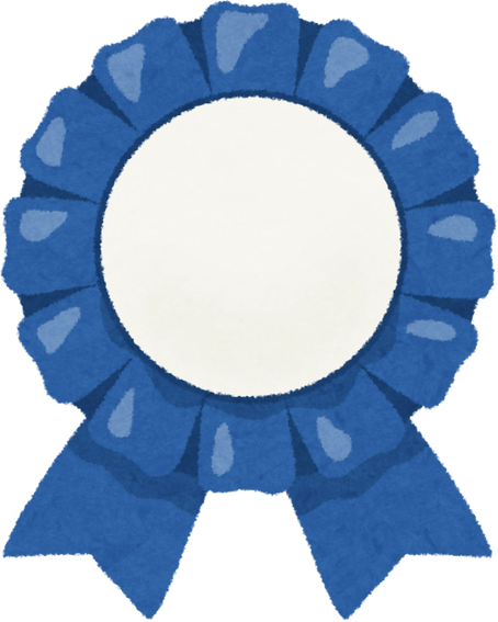 Illustration of a Blue Rosette with a Blank Center