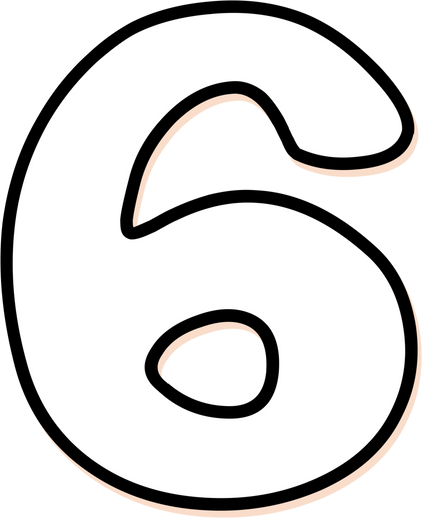 Number 6 Outline Doodle